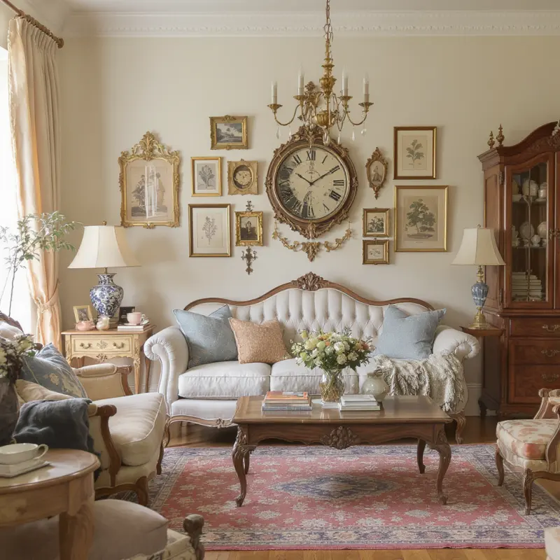 A room designed in the Vintage style using AInteriors interior design app.