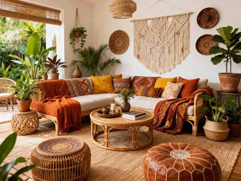 affordable bohemian living room home renovation