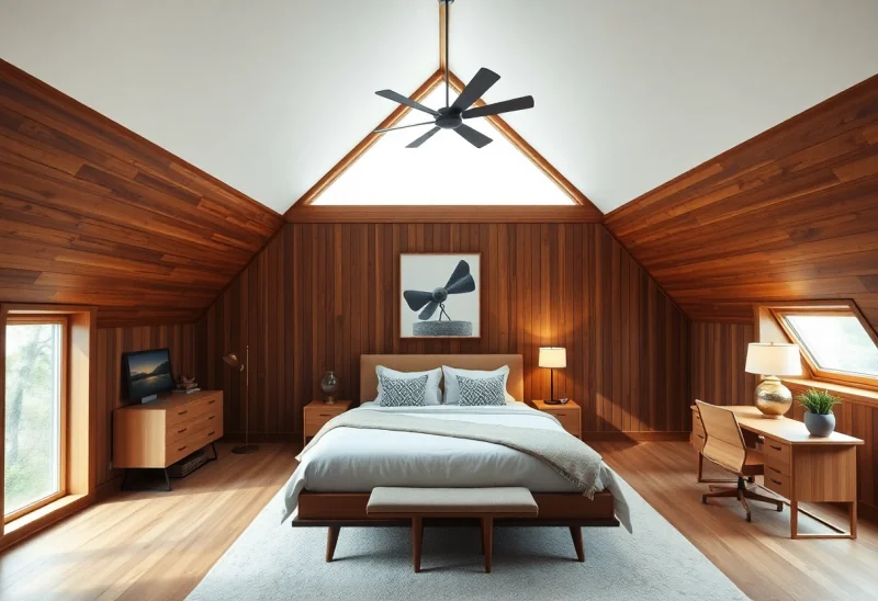 attic mid century modern bedroom design ideas