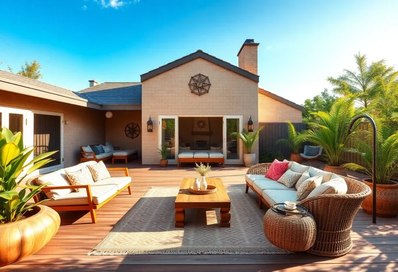 backyard deck bohemian patio design ideas