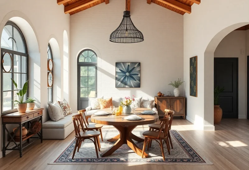 bohemian dining room layouts for small nook