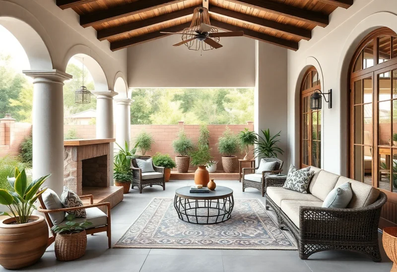 bohemian virtual staging for curb appeal patio