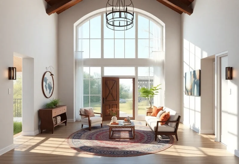 bohemian virtual staging for first impression entryway