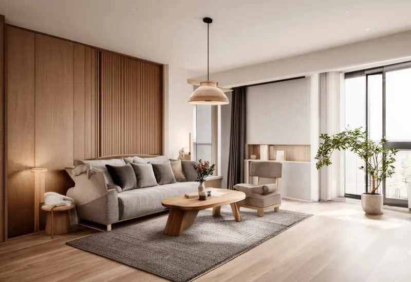 budget friendly japandi studio apartment virtual staging