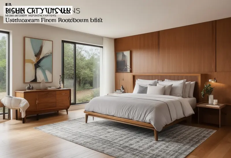 budget friendly mid century modern bedroom virtual staging