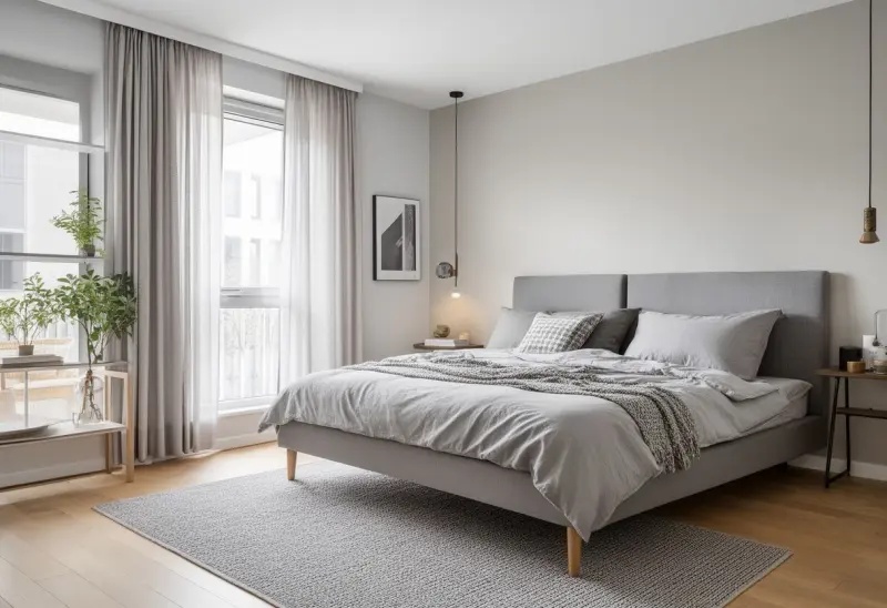 budget friendly scandinavian bedroom virtual staging