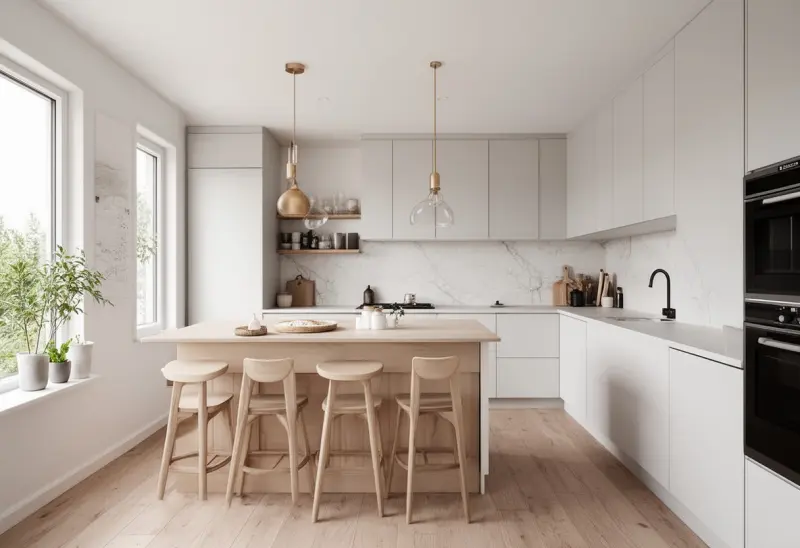 budget friendly scandinavian small kitchen virtual staging