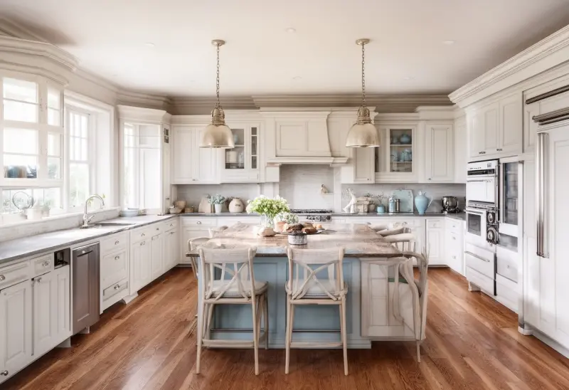 classic peaceful coastal small kitchen ai makeover