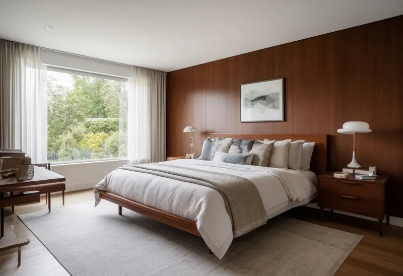 classic peaceful mid century modern bedroom ai makeover