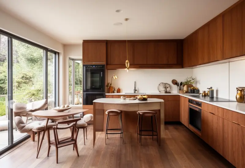 classic peaceful mid century modern small kitchen ai makeover