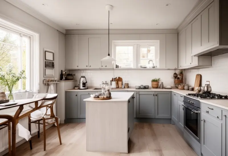classic peaceful scandinavian small kitchen ai makeover