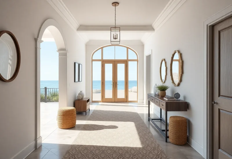 coastal entryway layouts for narrow hallway