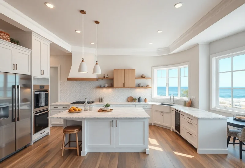 coastal kitchen layouts for l shaped