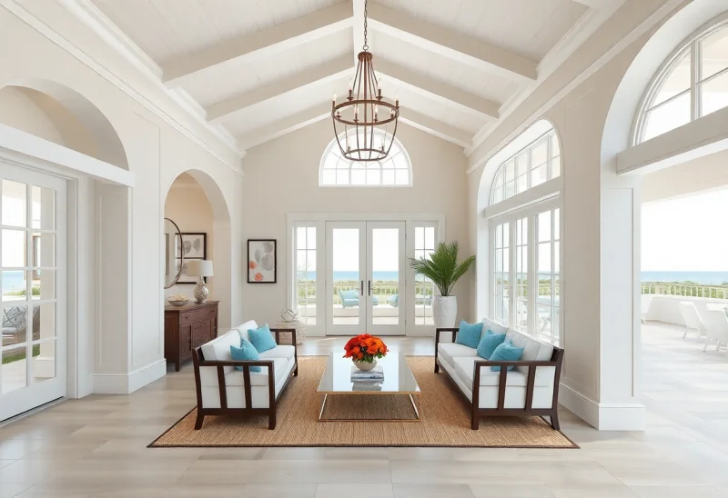 coastal virtual staging for first impression entryway