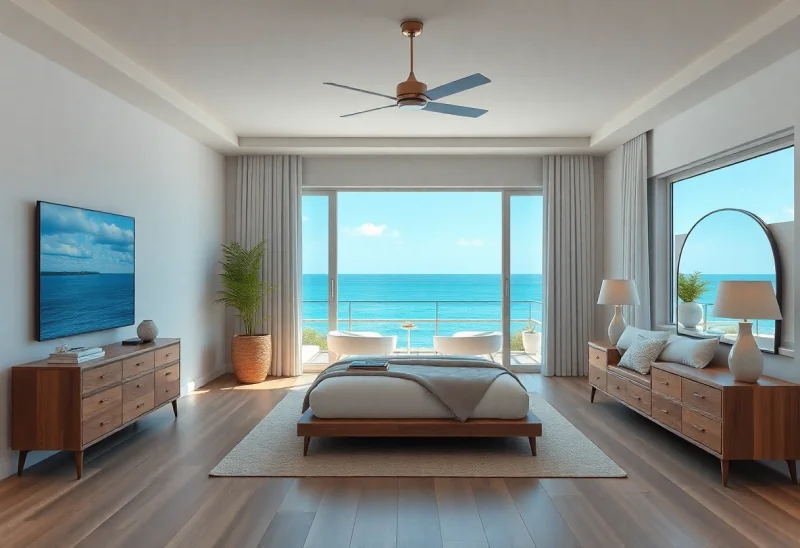 coastal virtual staging for unfurnished bedroom