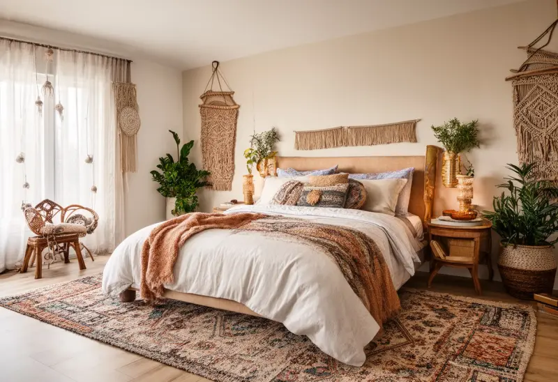 comfortable bohemian bedroom design inspiration