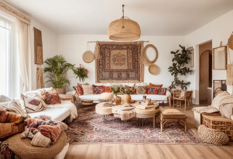 comfortable bohemian living room design inspiration
