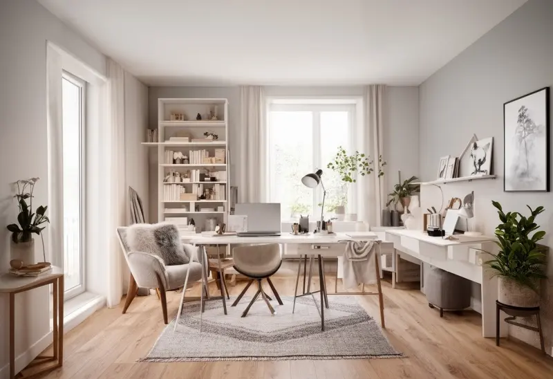 comfortable scandinavian home office design inspiration