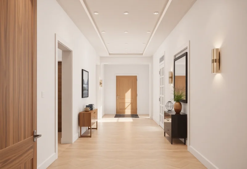 contemporary entryway layouts for narrow hallway