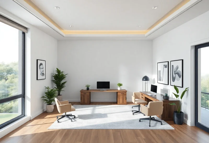 contemporary home office layouts for corner