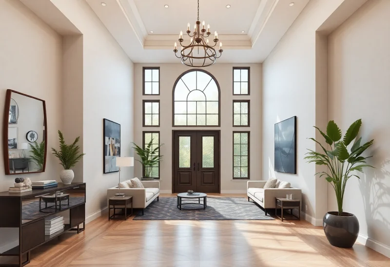 contemporary virtual staging for first impression entryway