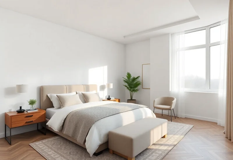 contemporary virtual staging for unfurnished bedroom