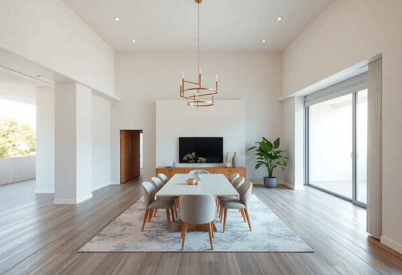 contemporary virtual staging for vacant dining room