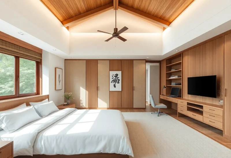 converted bedroom japandi home office design ideas