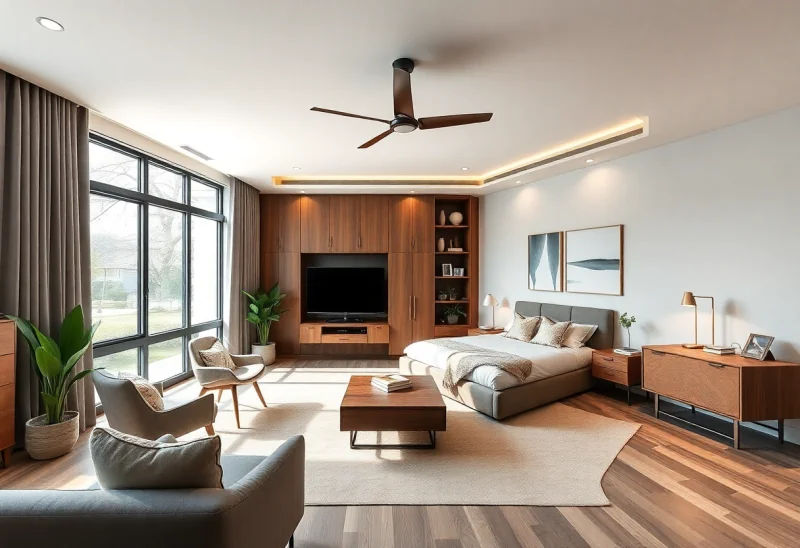 converted bedroom mid century modern home office design ideas