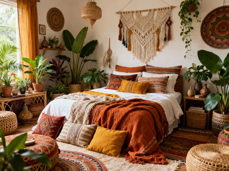 cozy bohemian bedroom home renovation