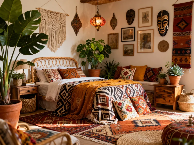 cozy bohemian bedroom interior design