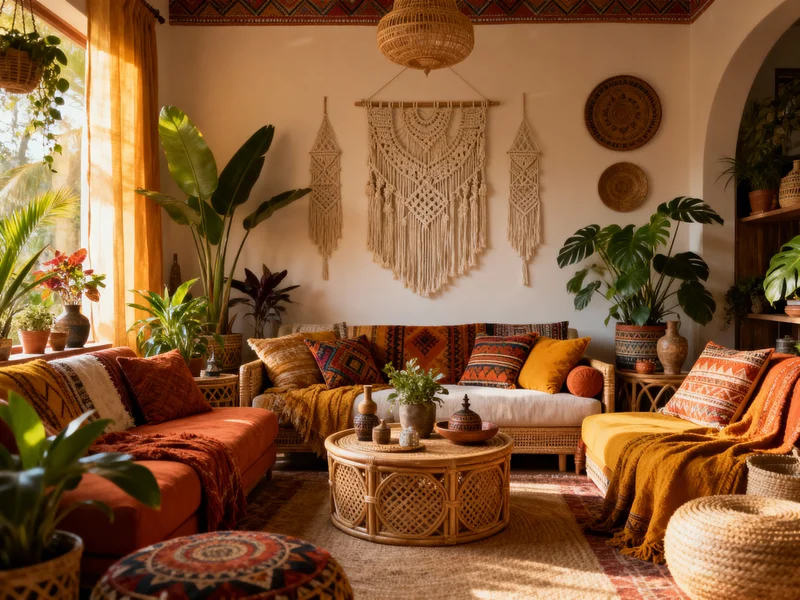 cozy bohemian living room room makeover