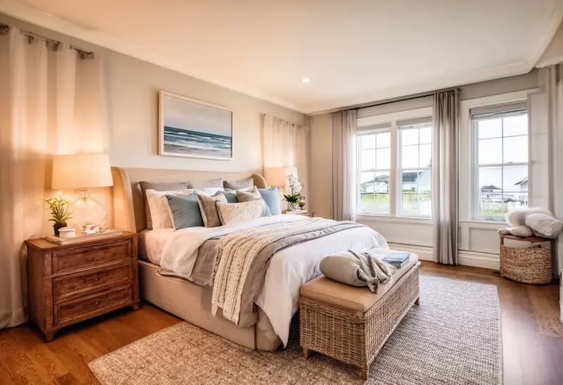 cozy warm coastal bedroom ai design ideas
