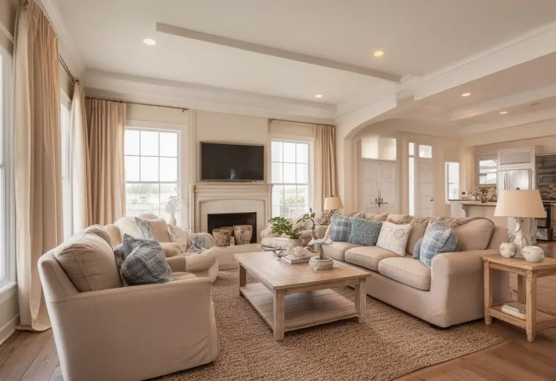 cozy warm coastal living room ai design ideas