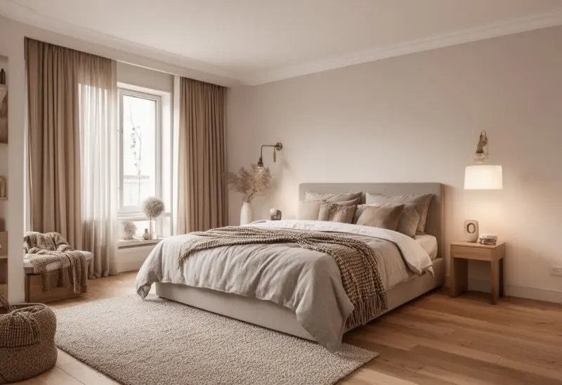 cozy warm scandinavian bedroom ai design ideas