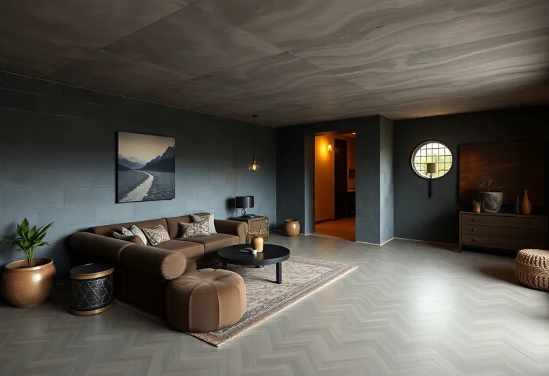 dark bohemian basement design ideas