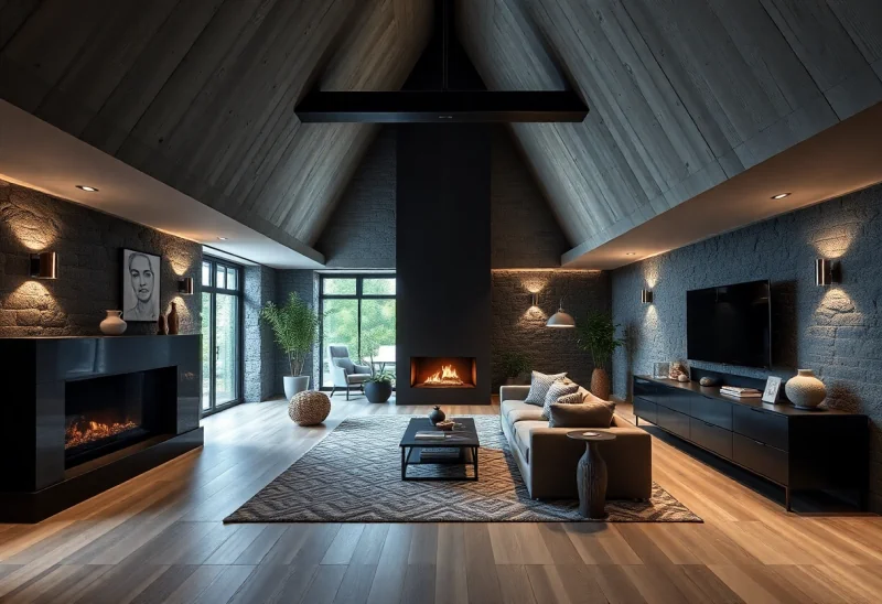 dark scandinavian basement design ideas