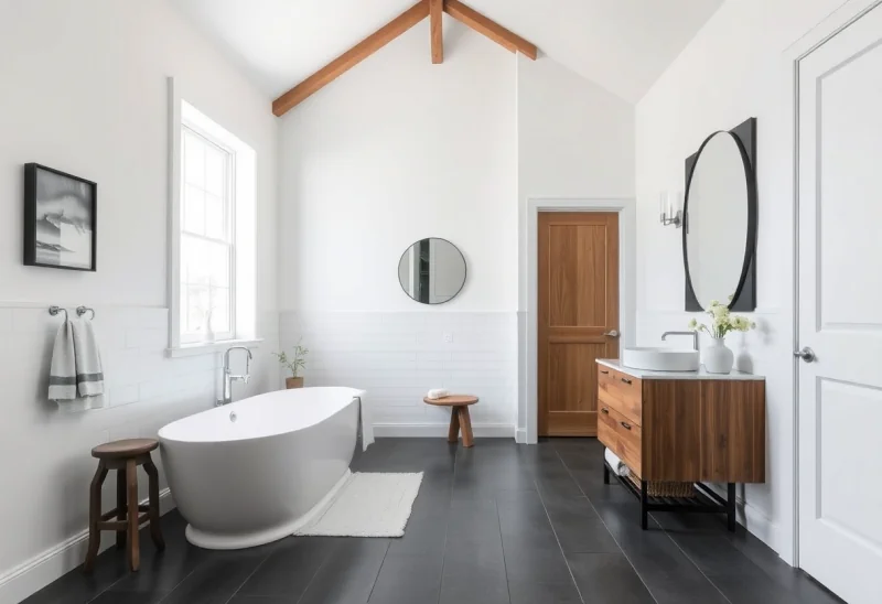 ensuite modern farmhouse bathroom design ideas