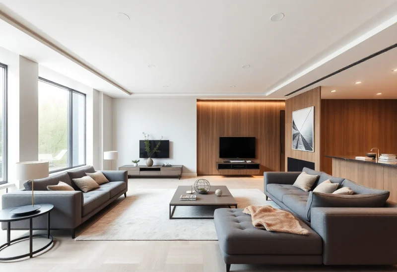 family room minimalist basement design ideas