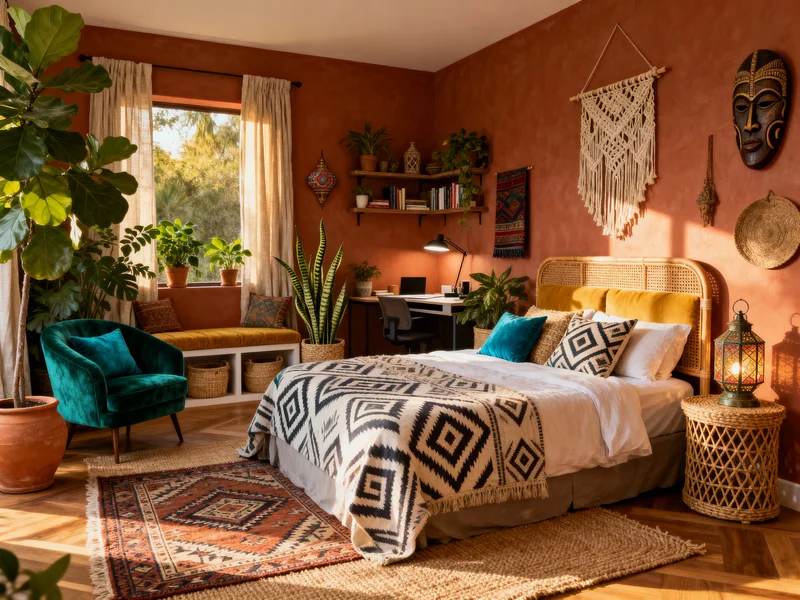 functional bohemian bedroom home renovation