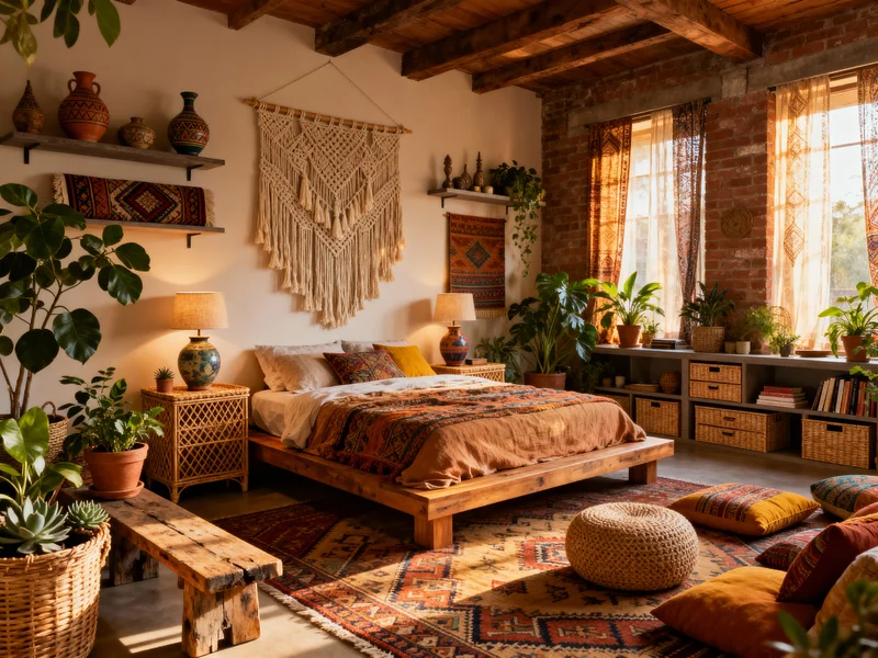 functional bohemian bedroom room makeover