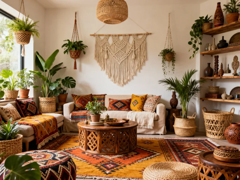 functional bohemian living room room makeover