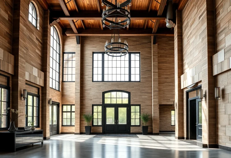 grand foyer industrial entryway design ideas