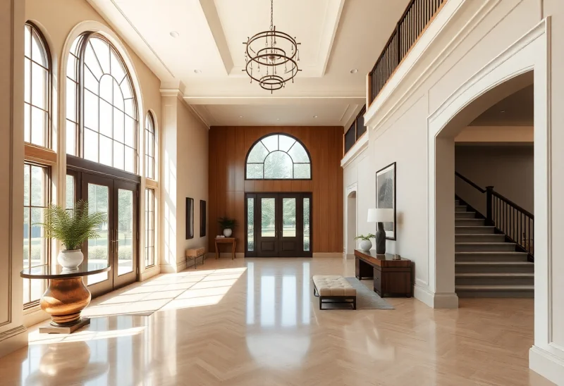 grand foyer transitional entryway design ideas