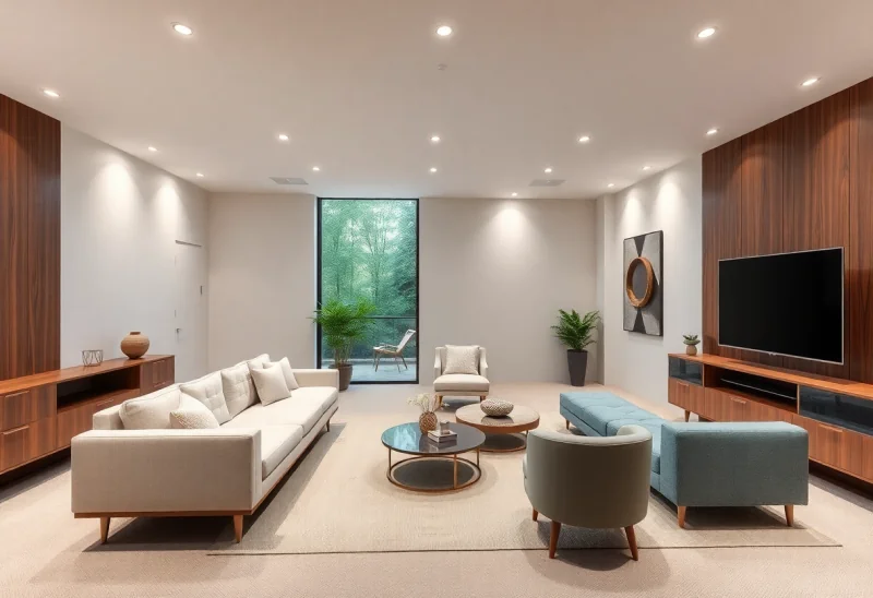 in law suite mid century modern basement design ideas