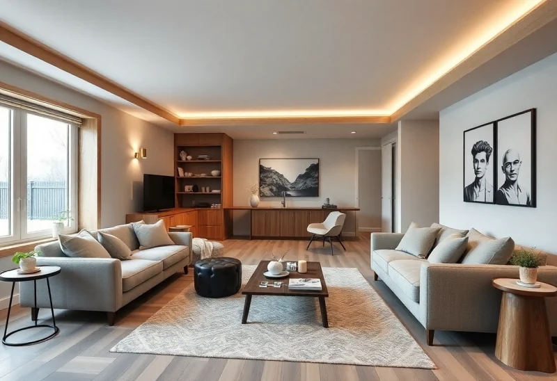 in law suite scandinavian basement design ideas