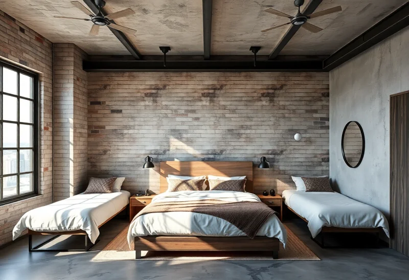 industrial bedroom layouts for small guest