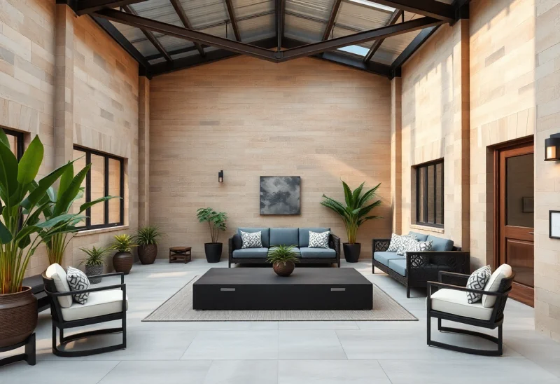 industrial virtual staging for curb appeal patio