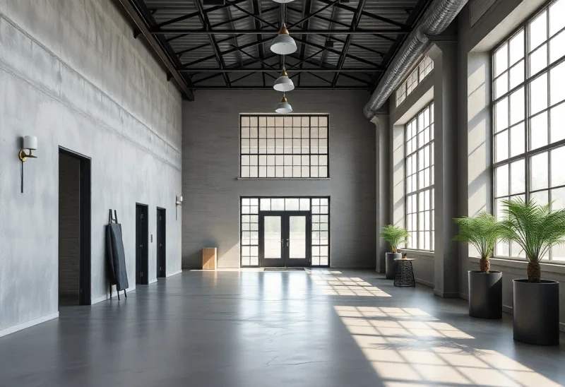 industrial virtual staging for first impression entryway