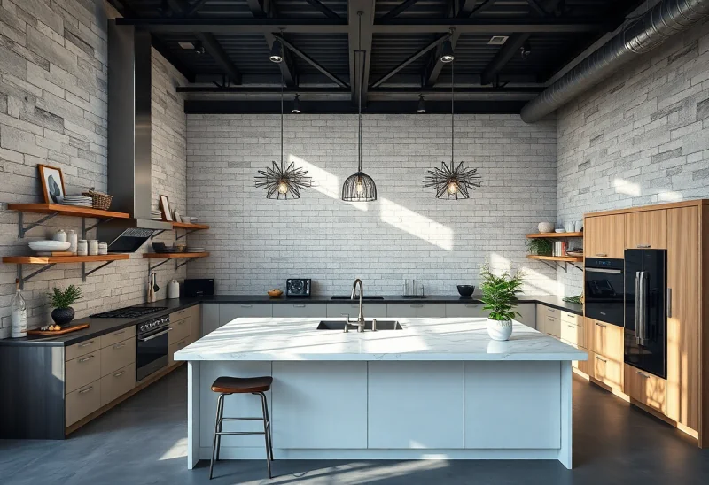 island industrial kitchen design ideas